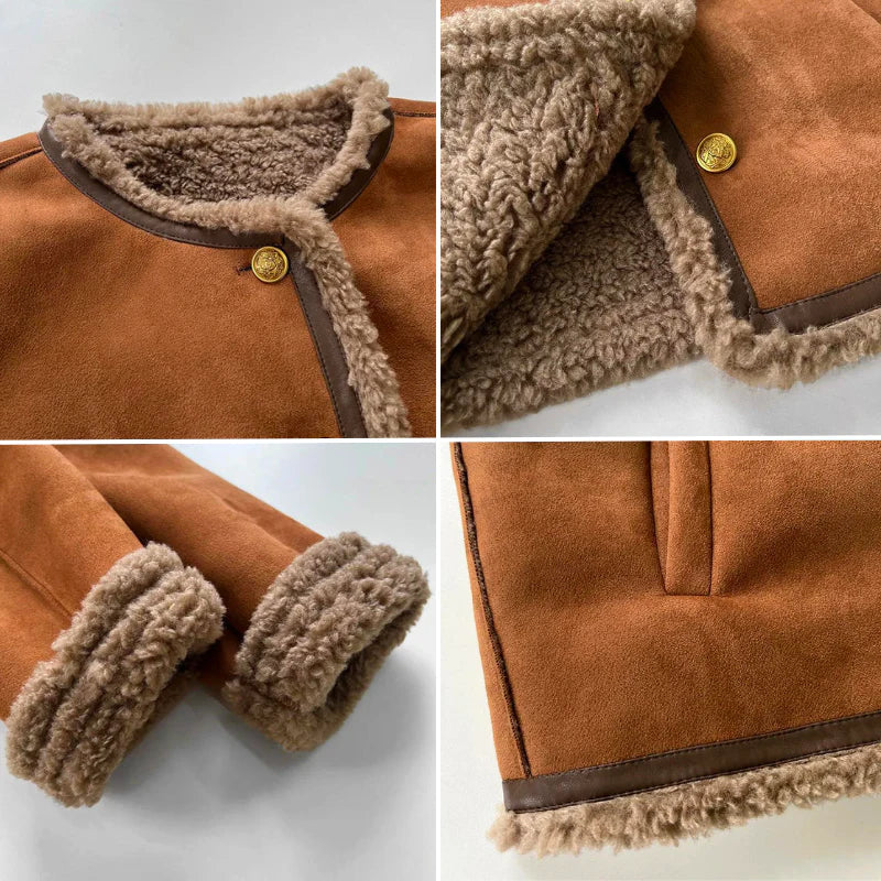 Charlene | Veste en shearling boutonnée