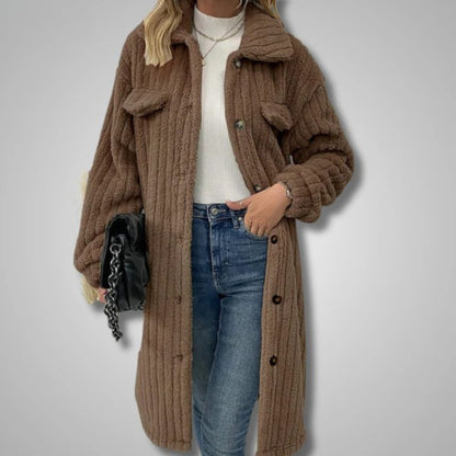 Chloé | Manteau en Peluche avec Col en Fourrure