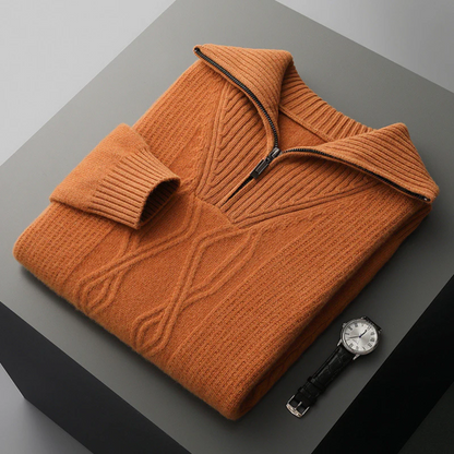 Pull zippé en laine mérinos Taranto