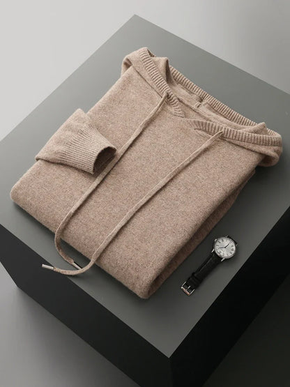 Haut à capuche en laine mérinos Sirlus