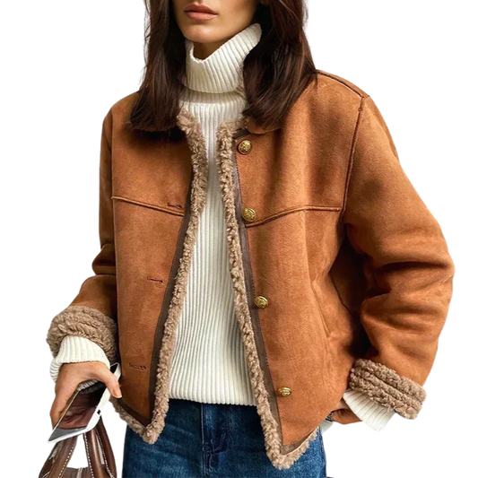 Charlene | Veste en shearling boutonnée