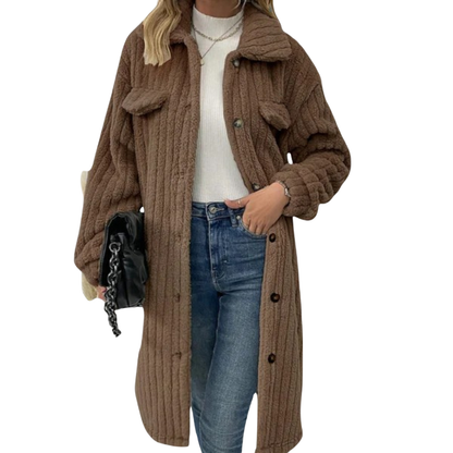 Chloé | Manteau en Peluche avec Col en Fourrure