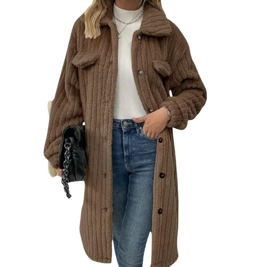 Chloé | Manteau en Peluche avec Col en Fourrure