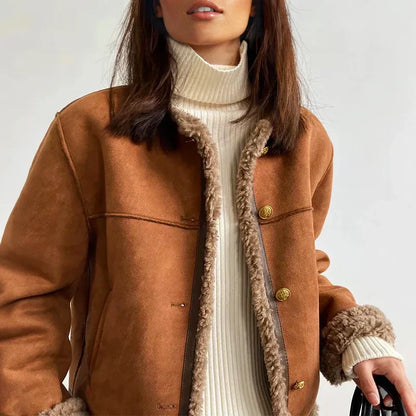 Charlene | Veste en shearling boutonnée