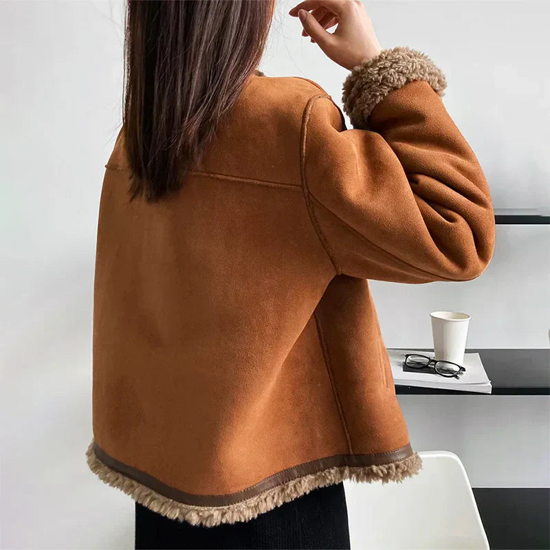 Charlene | Veste en shearling boutonnée